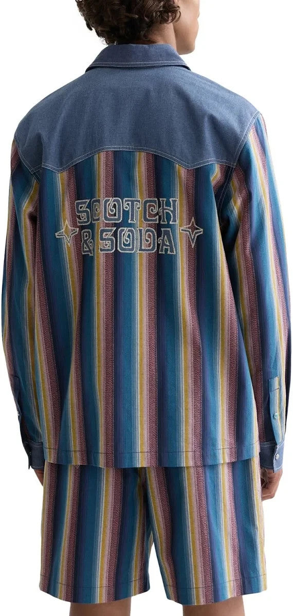 Scotch & Soda Western Long Sleeve Snap Front Shirt MSRP $168