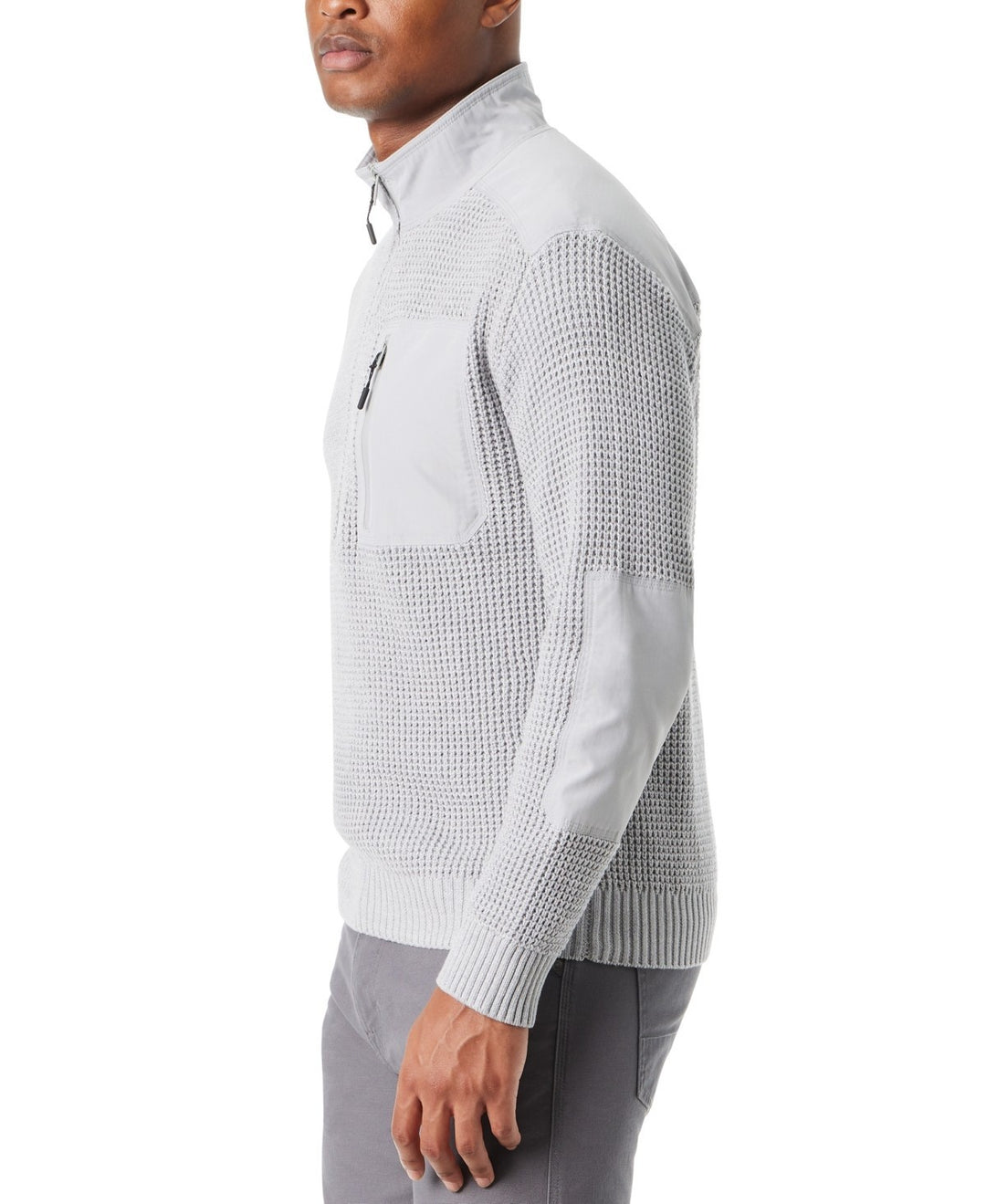BASS OUTDOOR Quarter-Zip Long Sleeve Pullover Patch Sweater MSRP $99