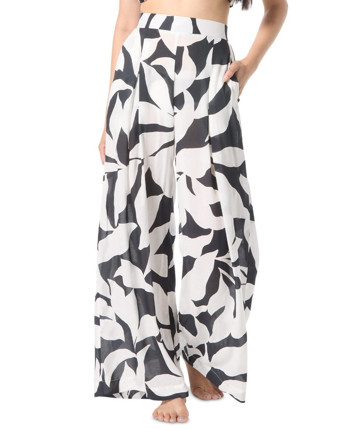Vince Camuto Printed Wide-Leg Cover-up Pants MSRP $138