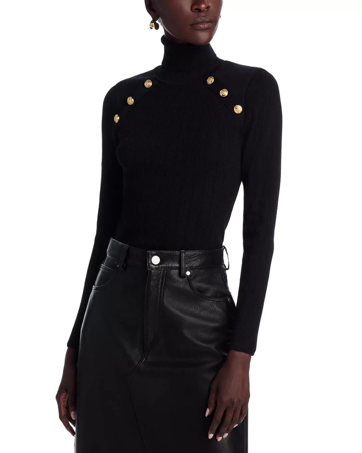 AQUA Button Trim Turtleneck Sweater MSRP $88
