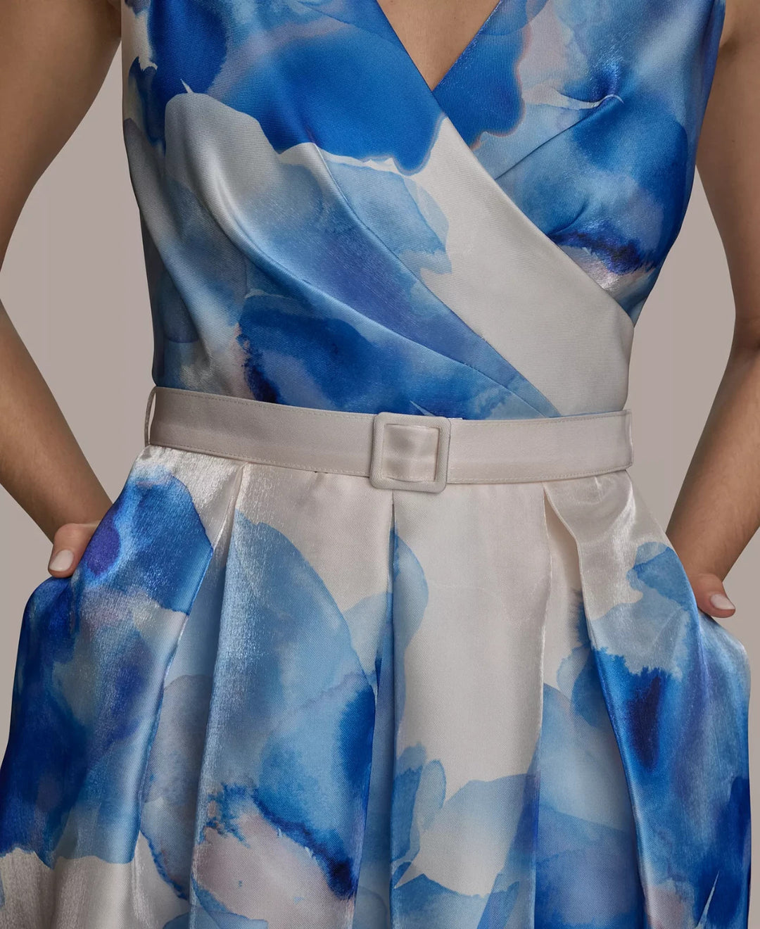 Donna Karan New York Women's Printed A-Line Midi Dress MSRP $259