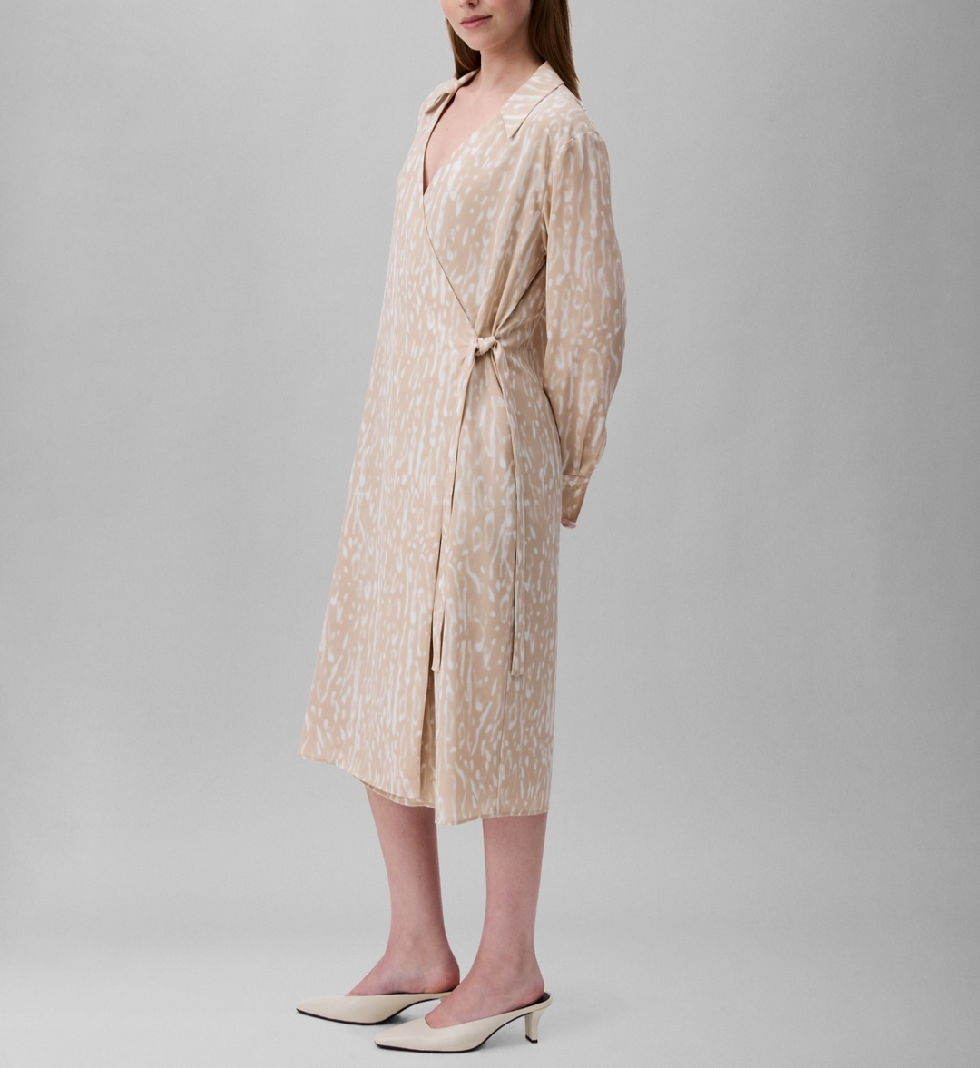 Calvin Klein Women's Printed Wrap Dress MSRP $129