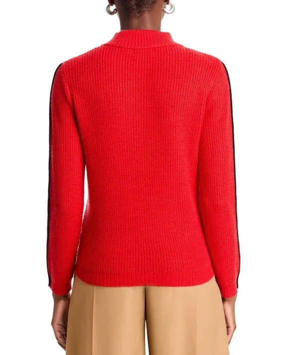 T Tahari Mock Neck Ribbed Sweater MSRP $78