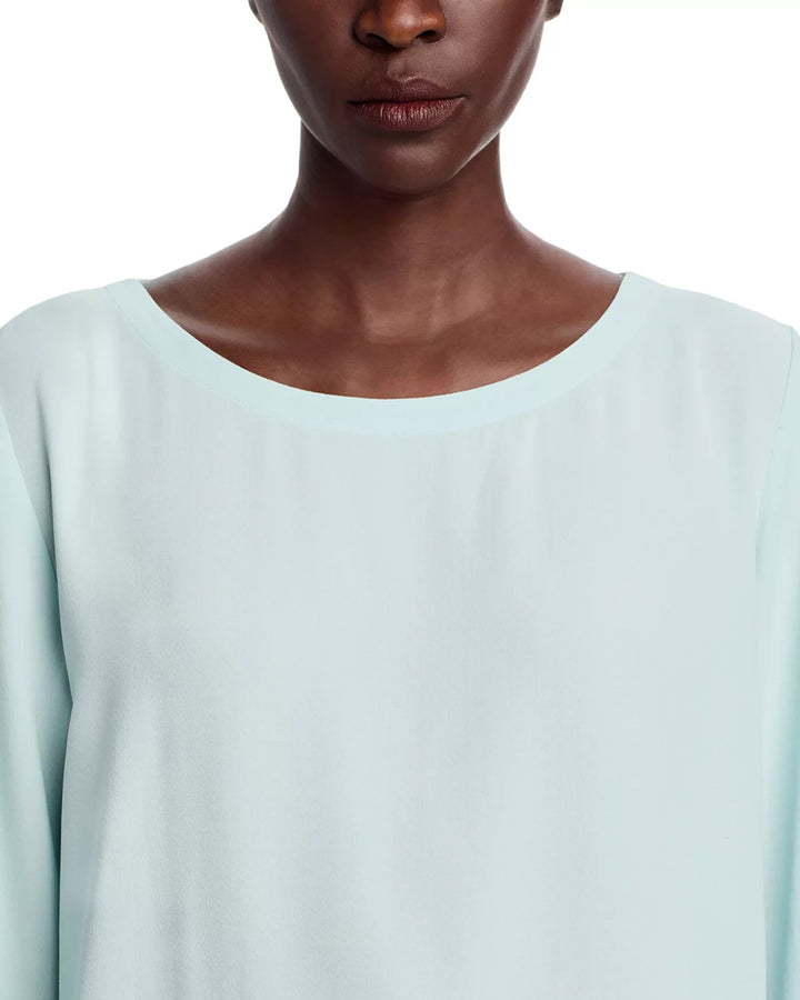 Eileen Fisher Silk Ballet Neck Top MSRP $268