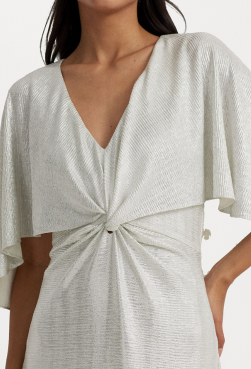 Lauren Ralph Lauren Twist-Front Cape-Overlay Gown MSRP $295