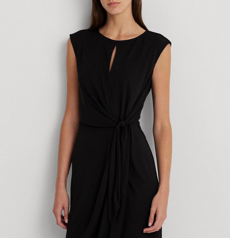 Lauren Ralph Lauren Stretch Jersey Tie-Front Dress