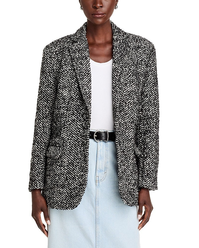 French Connection Women's Chantelle Herringbone Blazer MSRP $228