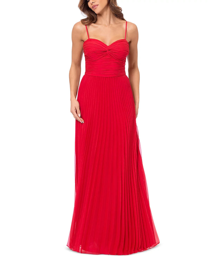 AQUA Pleated Chiffon Gown MSRP $278