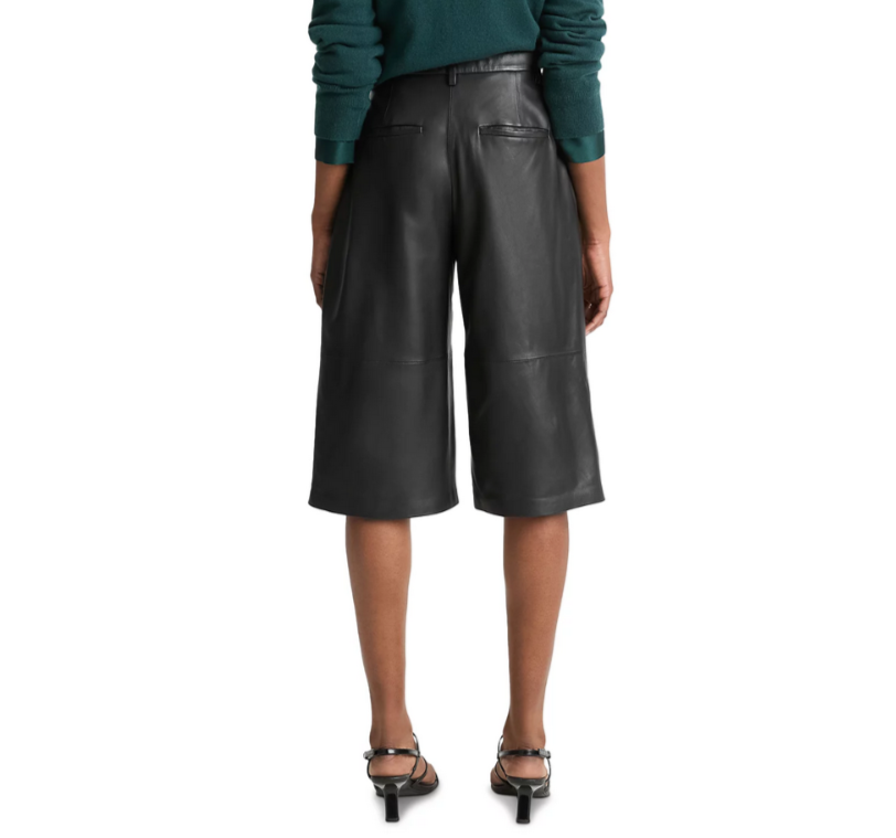 Vince Mid Rise Leather Shorts MSRP $995