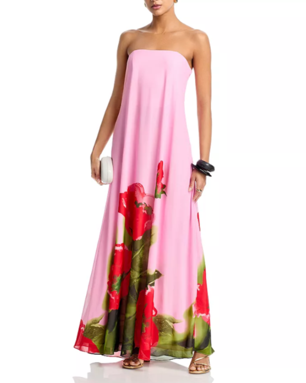 AQUA Strapless Maxi Dress MSRP $258