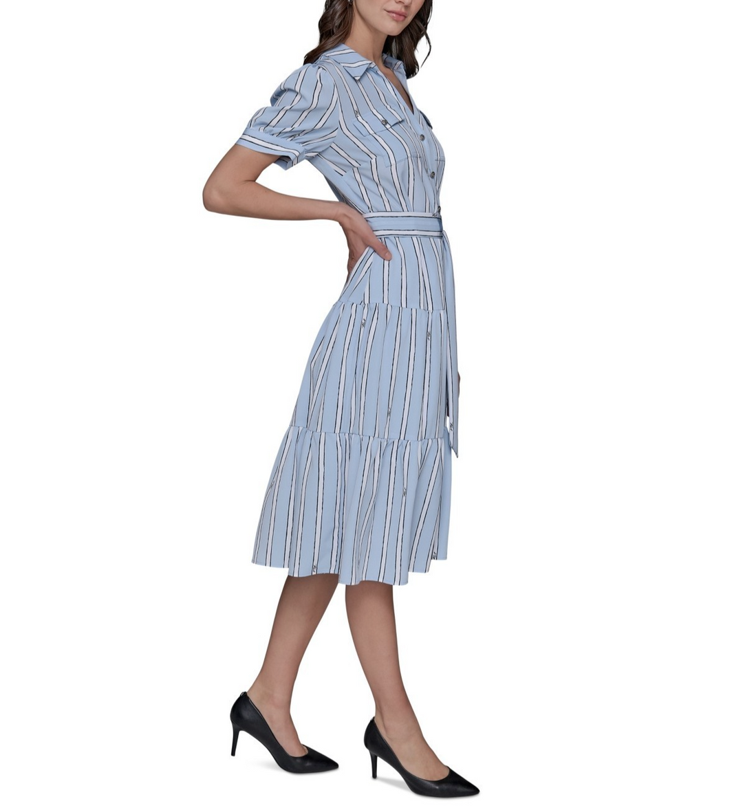 KARL LAGERFELD PARIS Striped Shirtdress MSRP $149