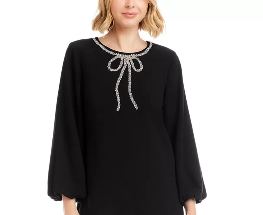 Karen Kane Rhinestone Bow Dress MSRP $188