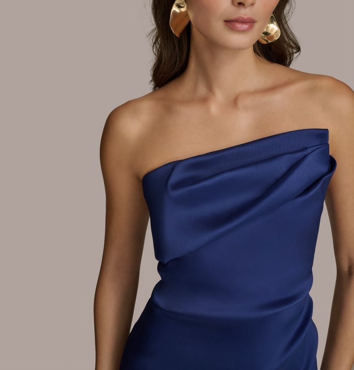 Donna Karan New York Women's Asymmetric-Neck Strapless Dress MSRP $189