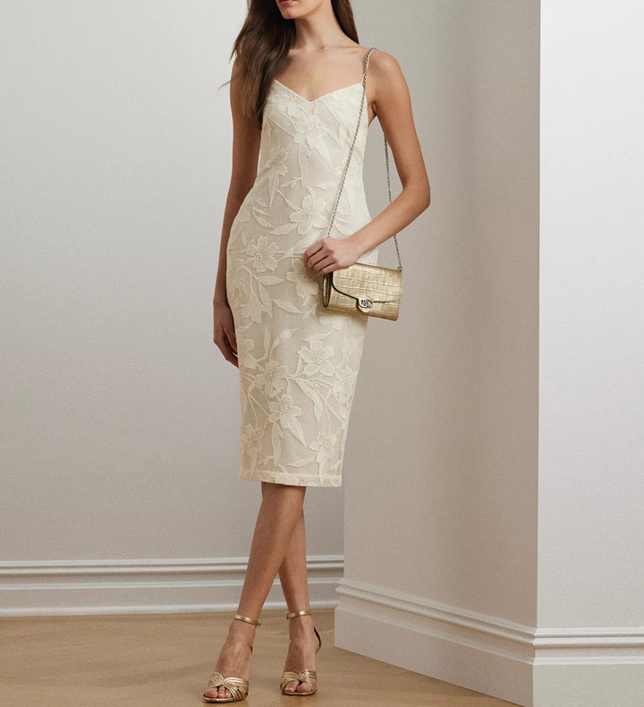 Lauren Ralph Lauren Women's Embroidered Sleeveless Cocktail Dress MSRP $265
