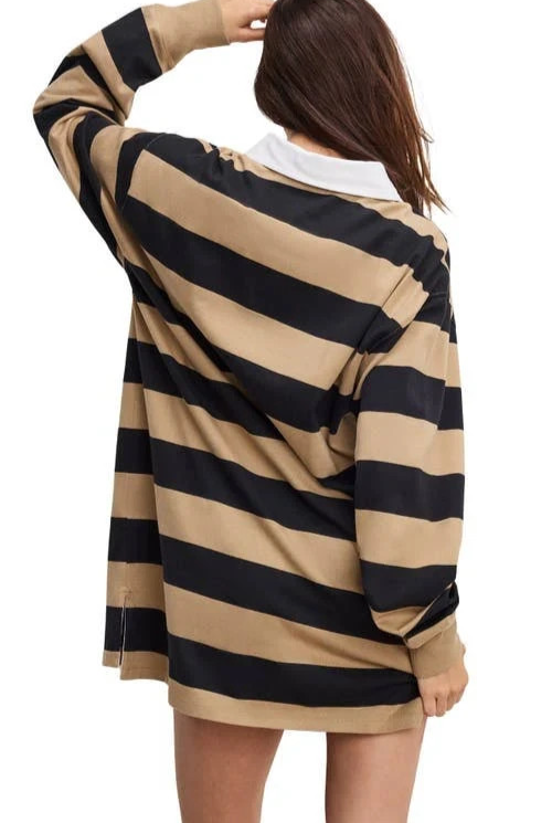 Good American Cotton Jersey Polo Mini Dress MSRP $139