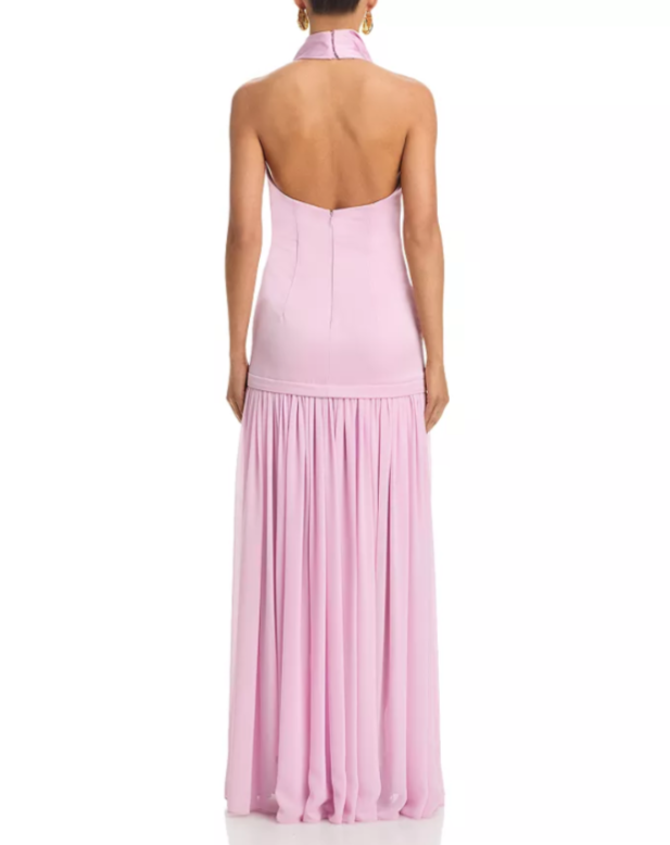 AQUA Cowl Neck Drop Waist Gown MSRP $288