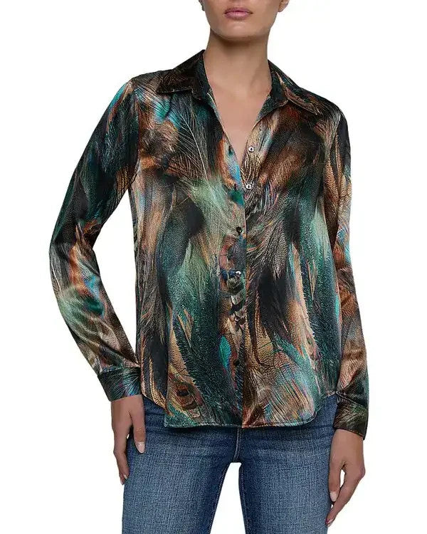 L'AGENCE Tyler Long Sleeve Blouse MSRP $375