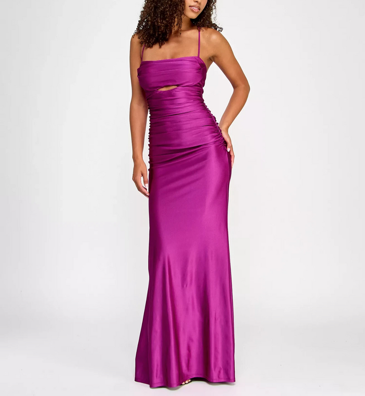 City Studios ' Power-Stretch Cut-Out Draped Gown MSRP $179