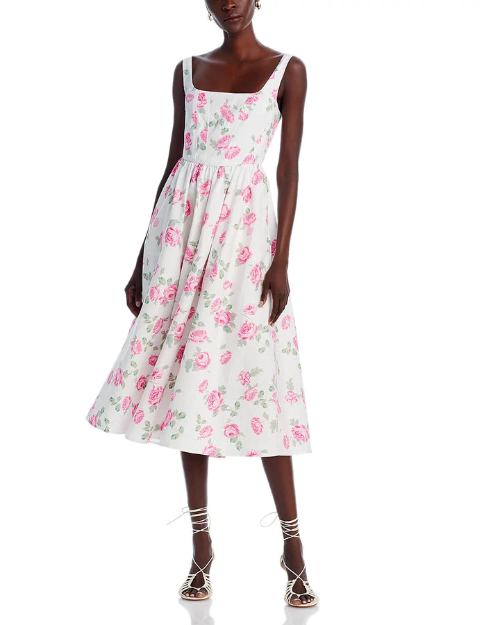 WAYF Desi Corset Midi Dress MSRP $128