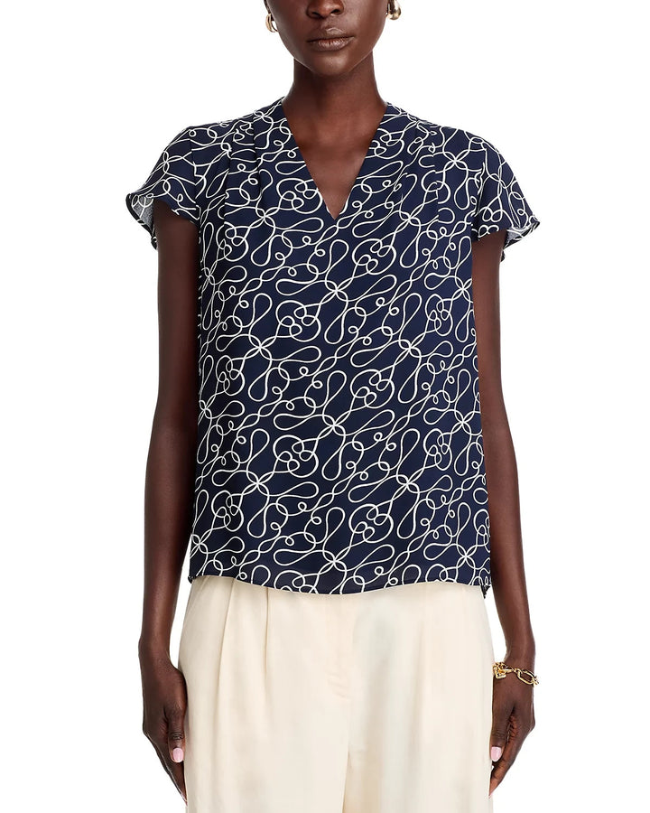 T Tahari Printed Blouse MSRP $68