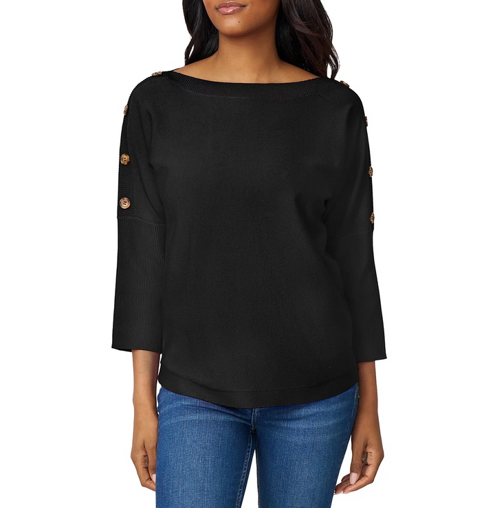 Melissa Paige Button-Trim Dolman-Sleeve Sweater MSRP $46.50