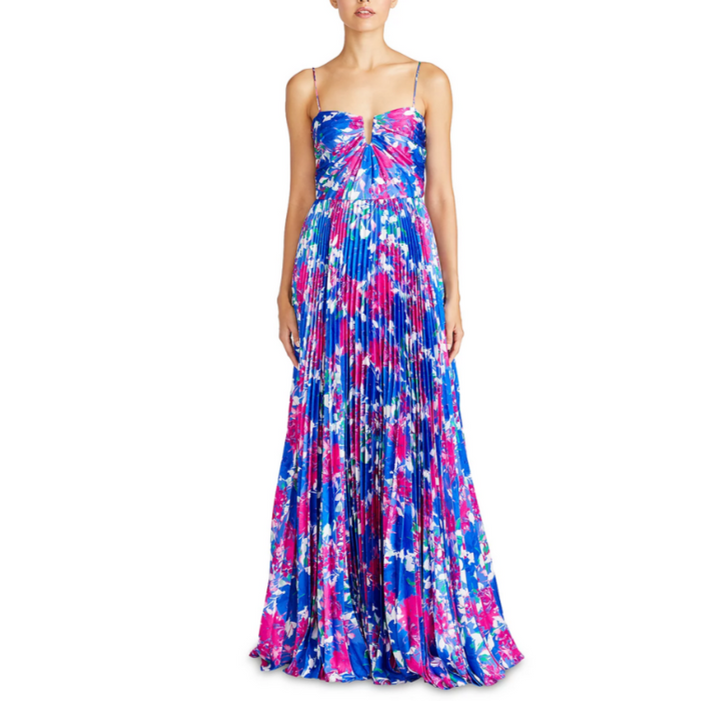ML Monique Lhuillier Evelyn Satin Long Dress MSRP $645