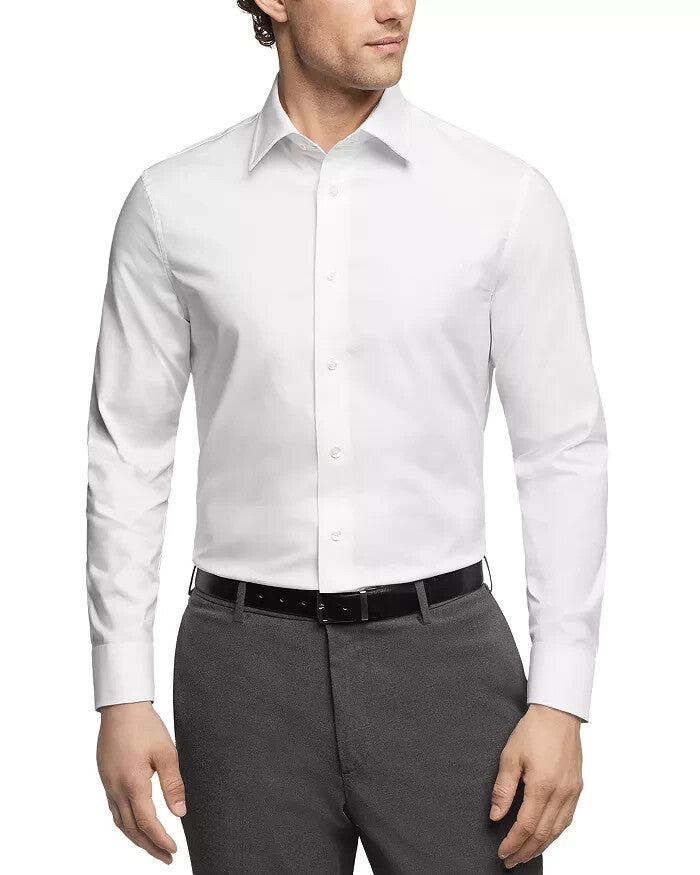 The Men's Store Solid Stretch Slim Fit Dress Shirt MSRP $89