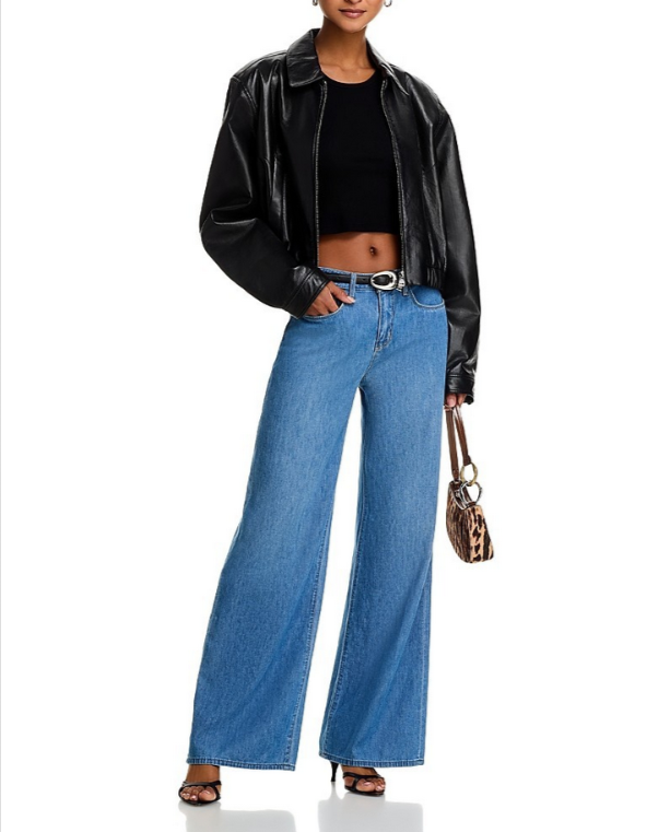 L'Agence Alicent High Rise Sneaker Wide Leg Jeans MSRP $295
