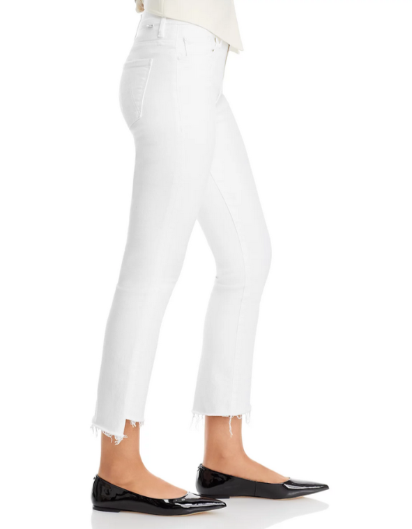 MOTHER The Insider High Rise Crop Step Fray Bootcut Jeans MSRP $218