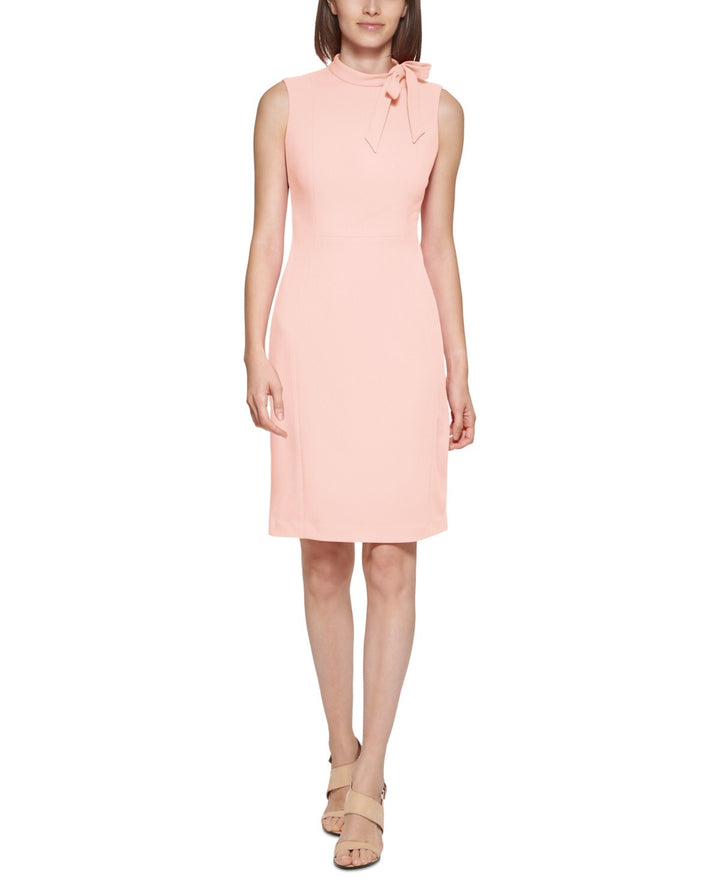 Calvin Klein Tie-Neck Sleeveless Bodycon Dress MSRP $99