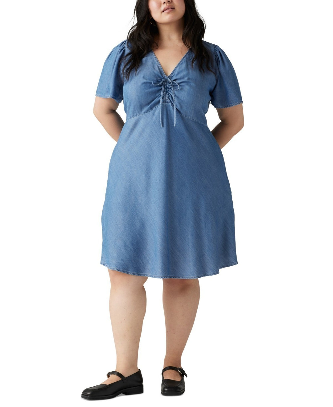 Levi's Plus Size Delray V-Neck Short-Sleeve Dress MSRP $69.50