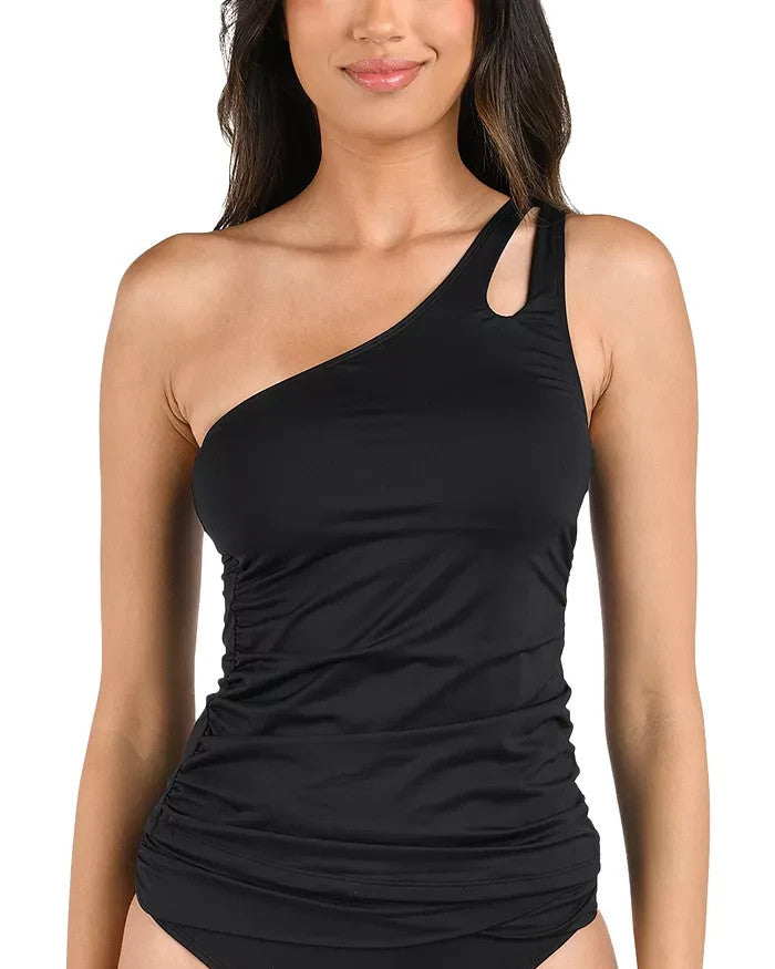 La Blanca One Shoulder Tankini Top MSRP $93
