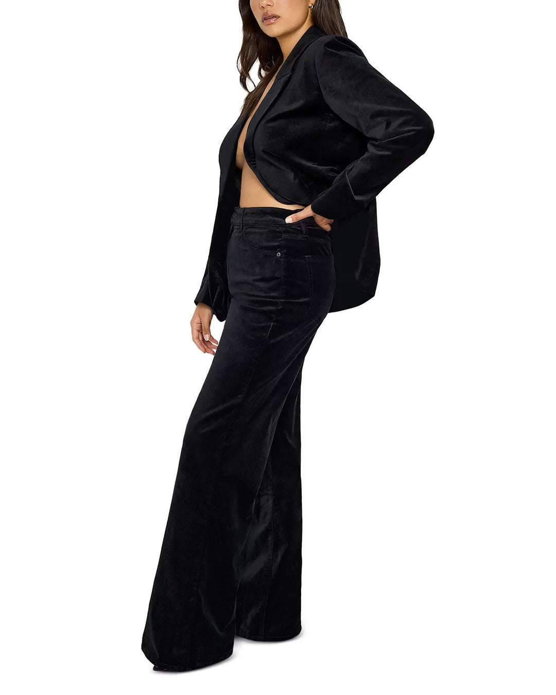 Good American Velvet Good Skate Wide Leg Jeans MSRP $189