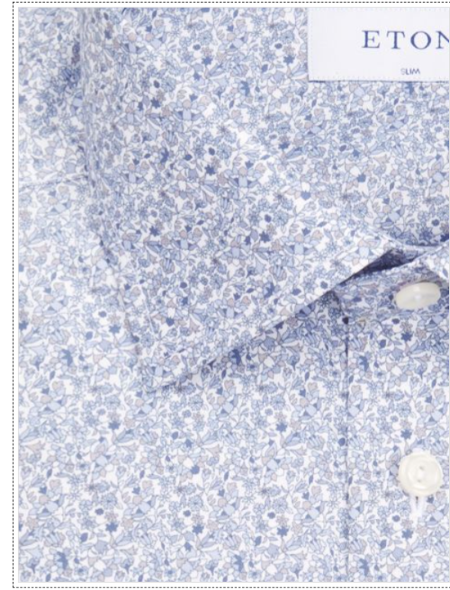 Eton Men's Floral Cotton Slim-Fit Dress Shirt MSRP $280