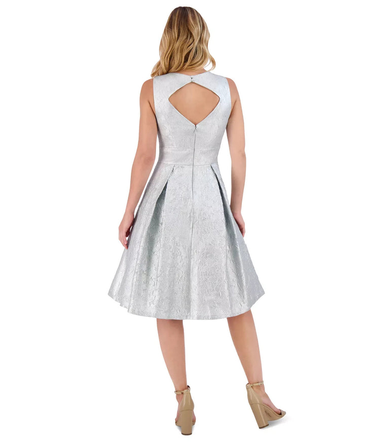 Eliza J Women's Textured Metallic Fit & Flare Dress MSRP $228