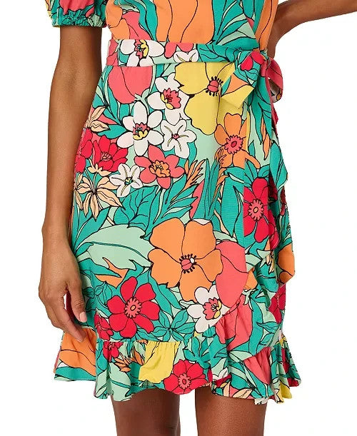 Adrianna by Adrianna Papell Floral-Print Wrap Dress MSRP $139