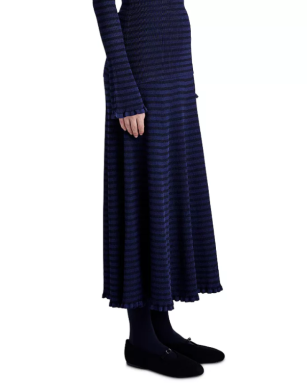 Proenza Schouler White Label Striped Rib Knit Maxi Skirt MSRP $475