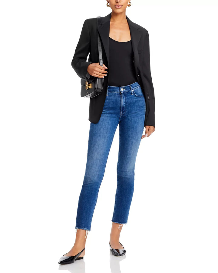 MOTHER The Dazzler Mid Rise Ankle Fray Jeans MSRP $238