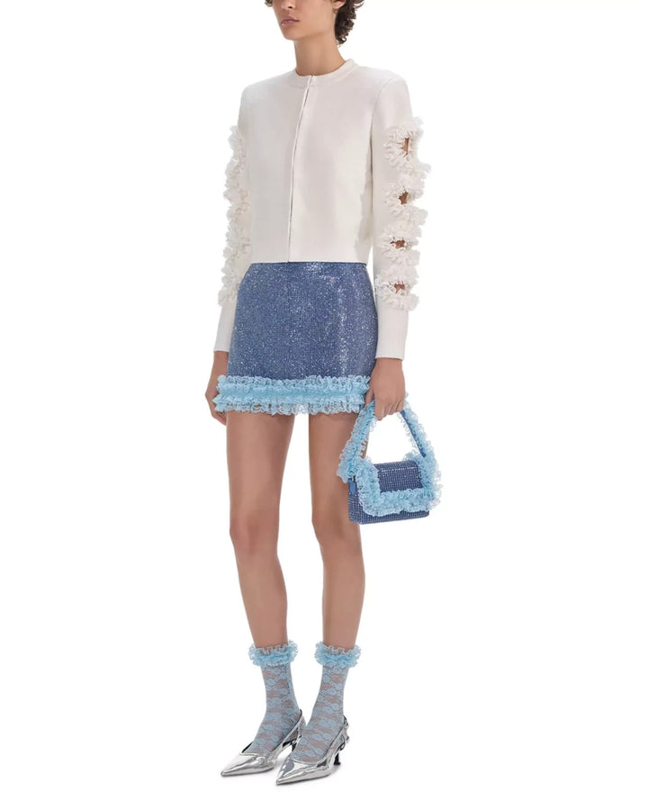 Self-Portrait x Christopher Kane Cut Out Lace Trim Cardigan MSRP $555