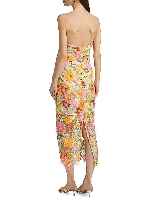 MILLY Kait Sequined Strapless Dress MSRP $695