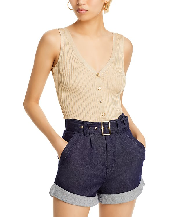 Generation Love Sofia Ribbed V Neck Tank Top MSRP $236