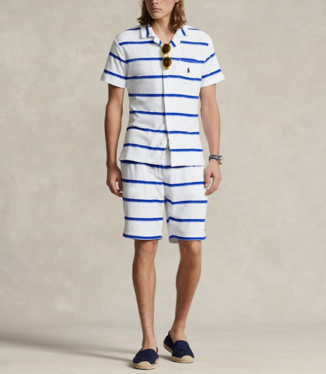 POLO Ralph Lauren Striped Terry Camp Shirt MSRP $138