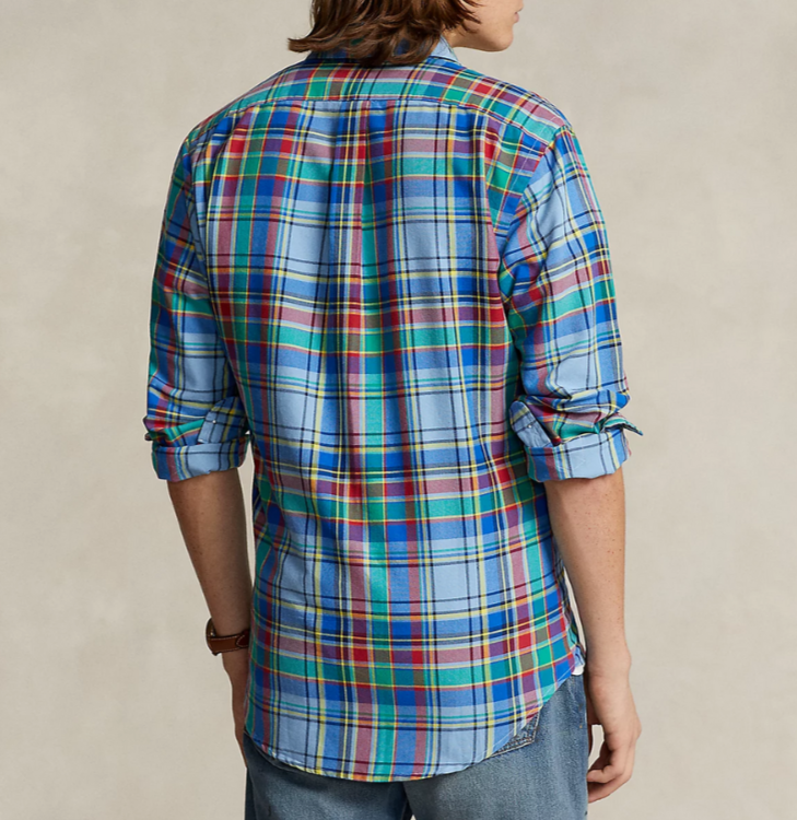 Polo Ralph Lauren Classic Fit Printed Long Sleeve Button Front Oxford Shirt $125