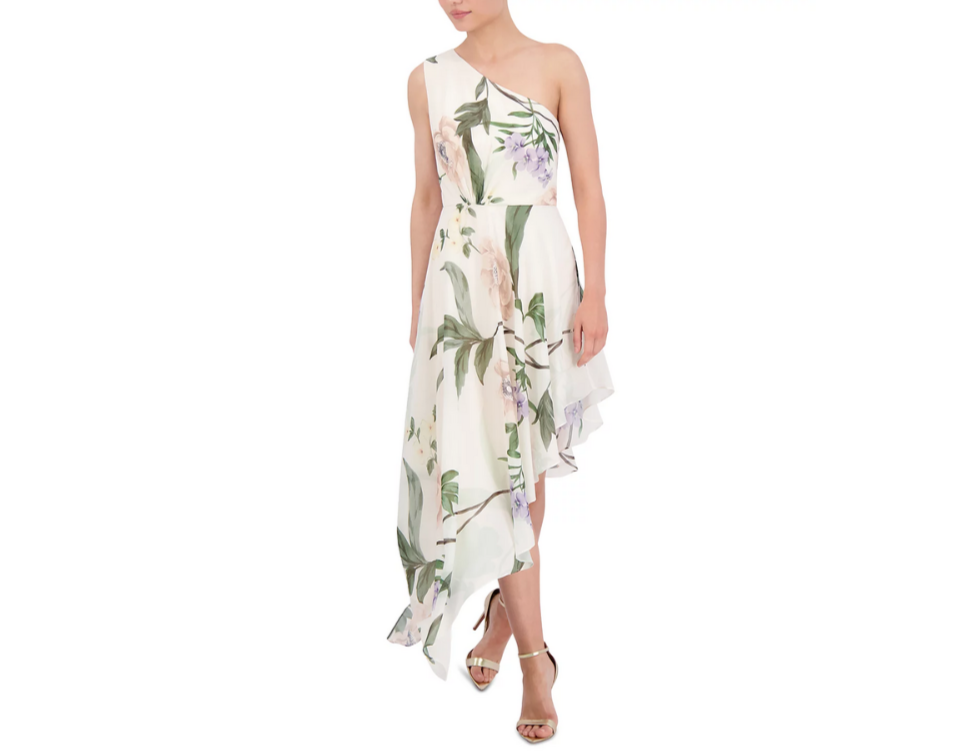 BCBGMAXAZRIA One Shoulder High Low Gown MSRP $298