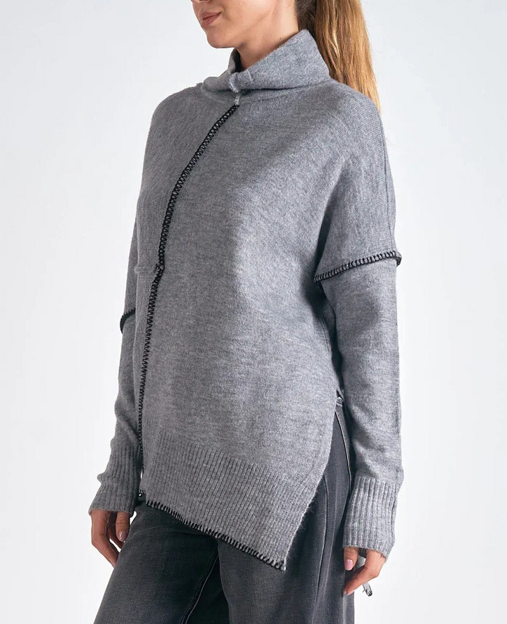 Elan Asymmetric Turtleneck Sweater MSRP $112