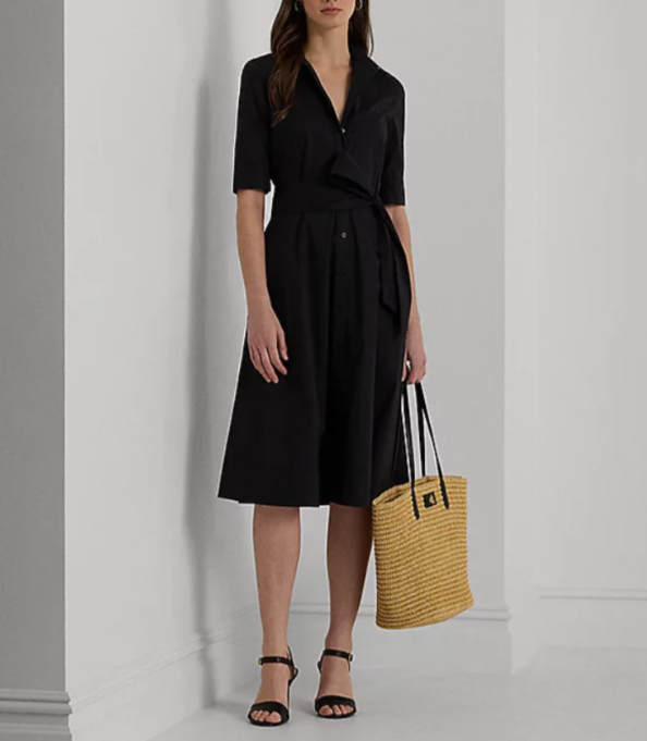 Lauren Ralph Lauren Petite Belted Shirt Dress MSRP $145