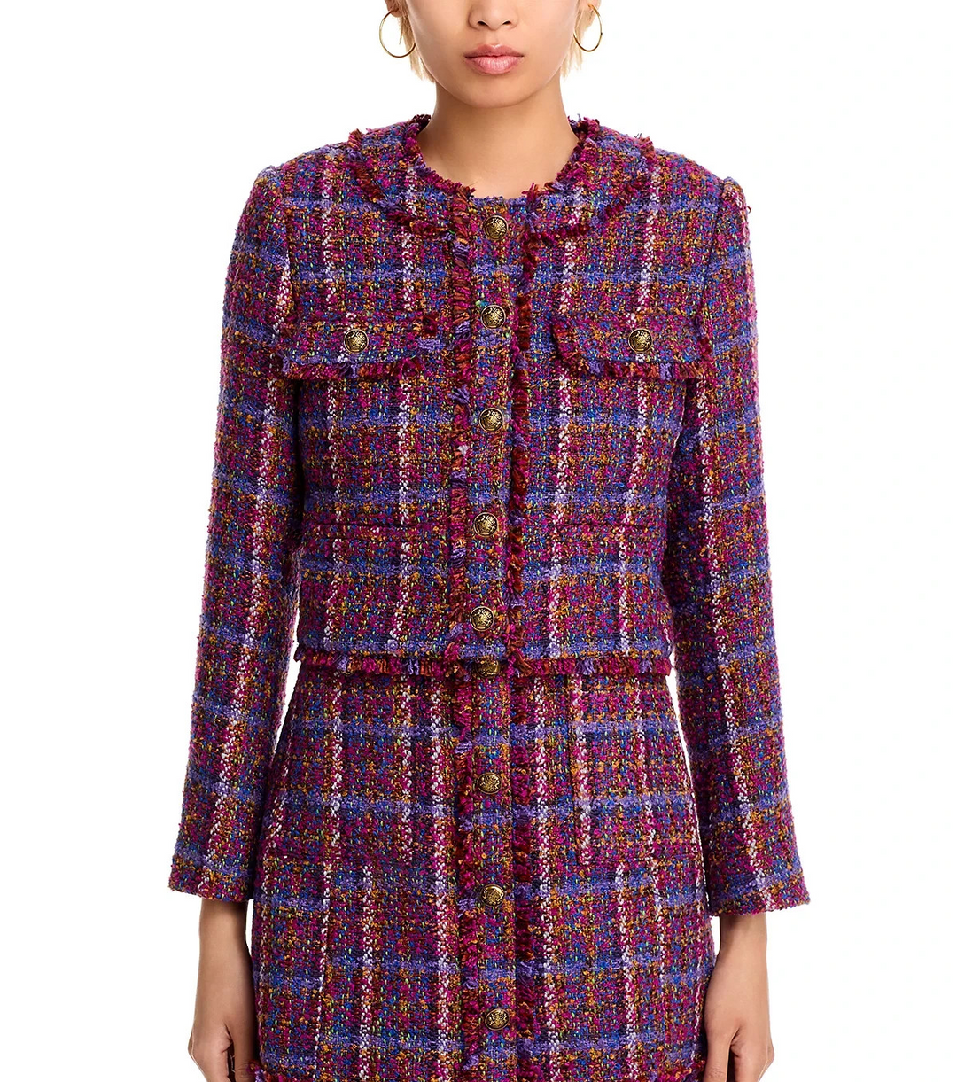 AQUA Tweed Cropped Jacket MSRP $128