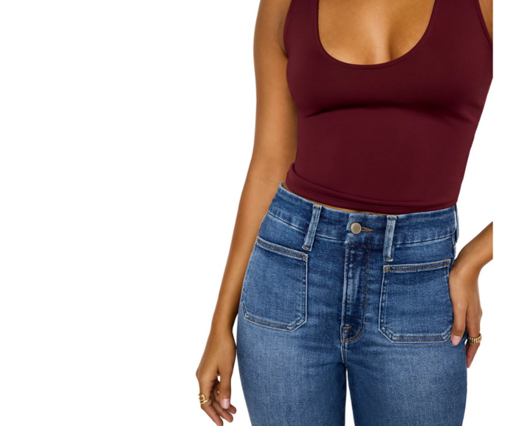 Good American Good Curve Patch Pocket Bootcut Jeans MSRP $169