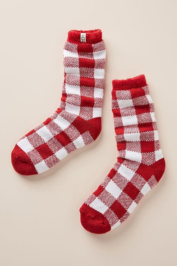 UGG Vanna Check Fleece-Lined Socks MSRP $24