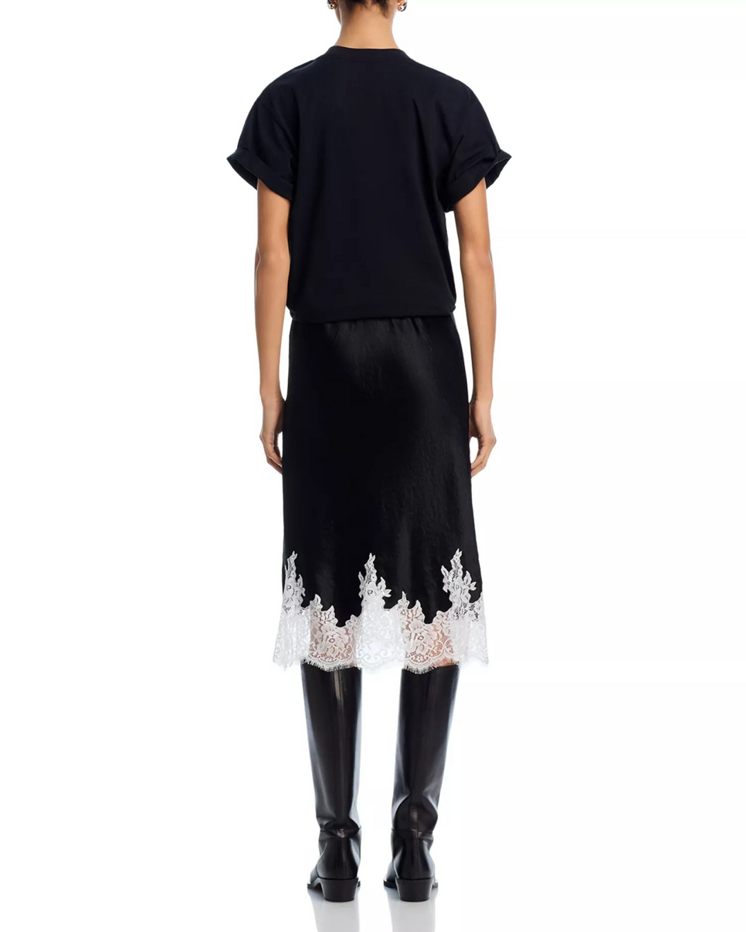 3.1 Phillip Lim Draped Slip Combo Cotton T-Shirt Dress MSRP $595